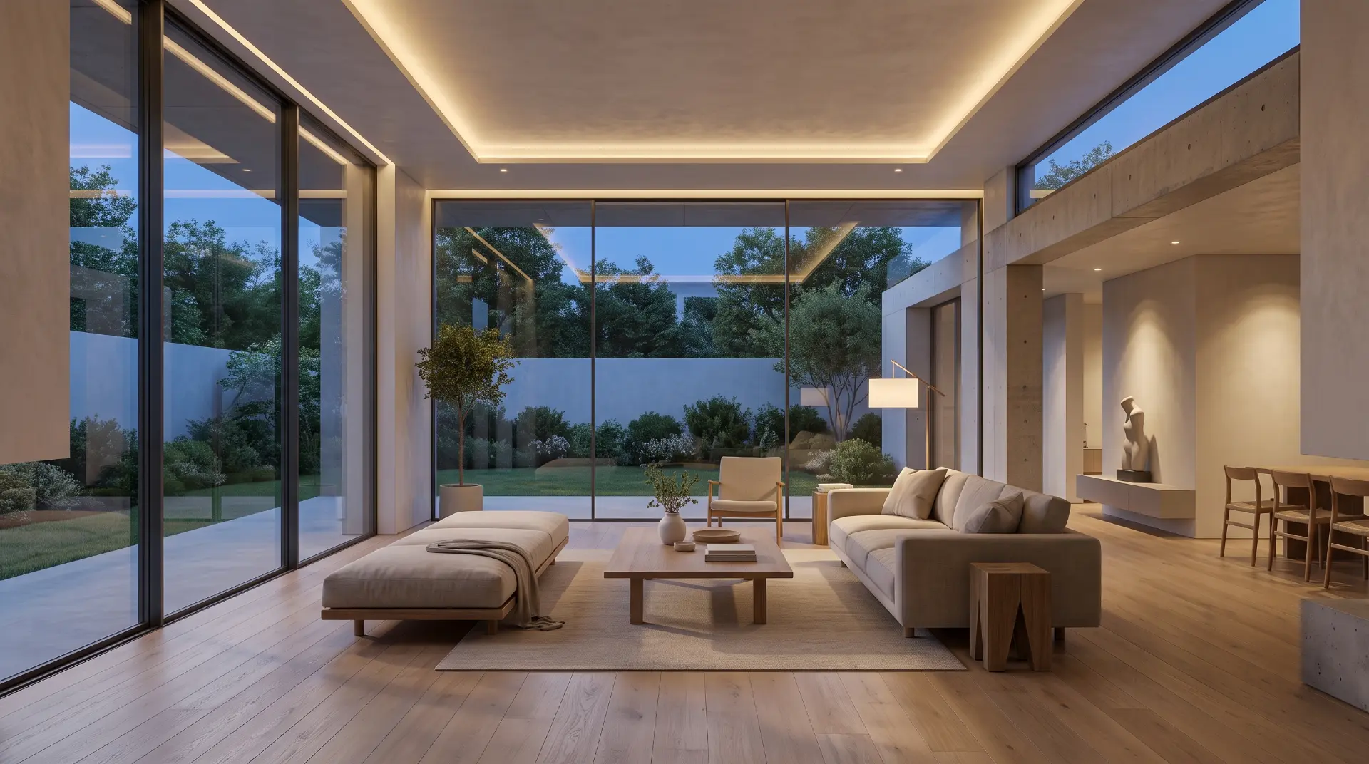 Studio Kanso — a considered residential interior opening onto an inner courtyard